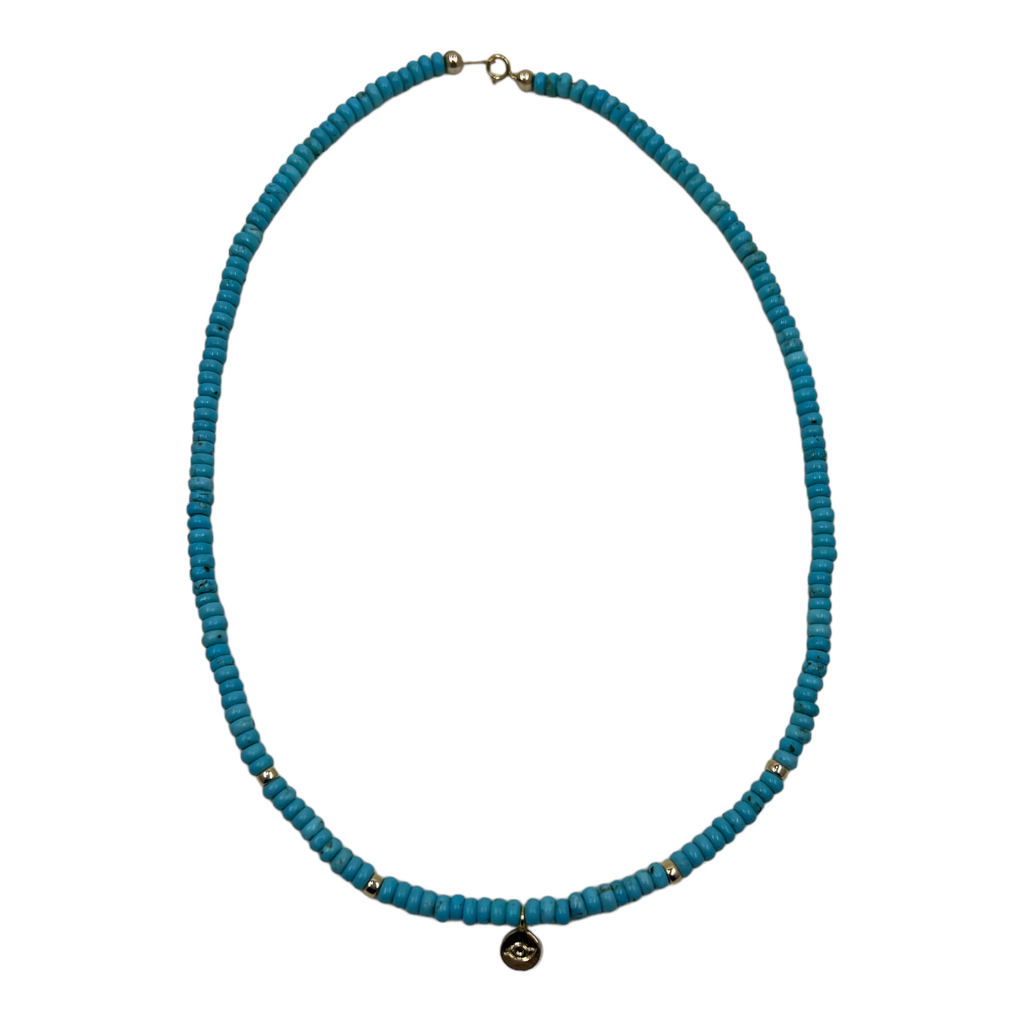 Turquoise mini evil eye necklace