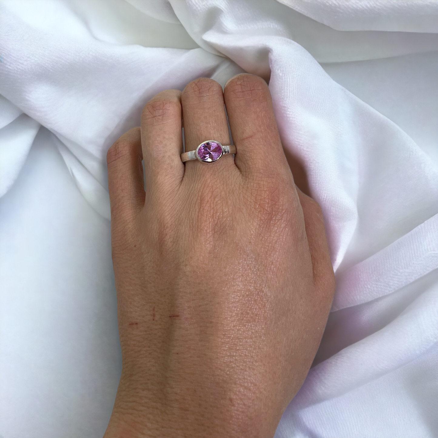 Pink sapphire ring