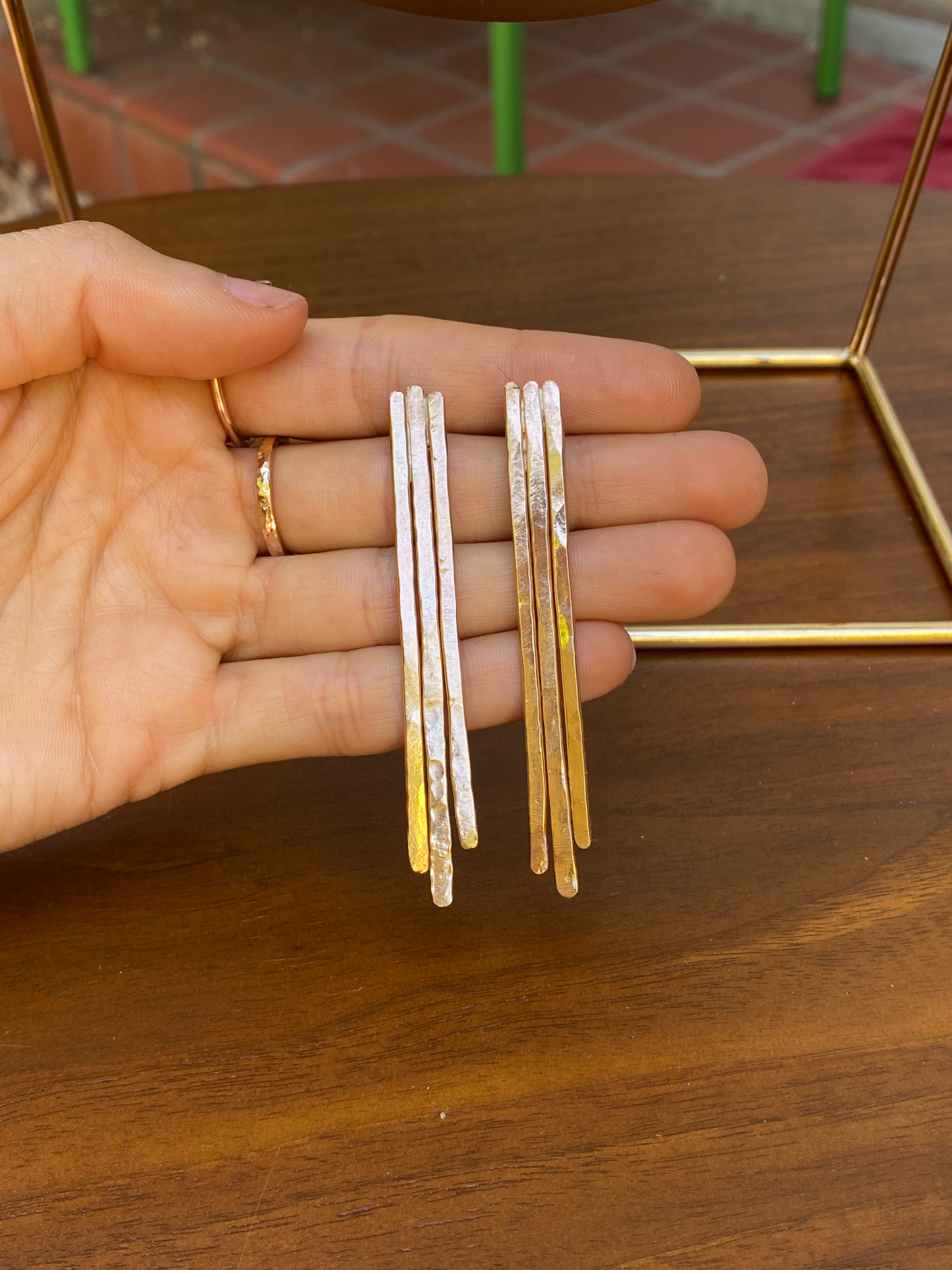 Gold Bar Earrings